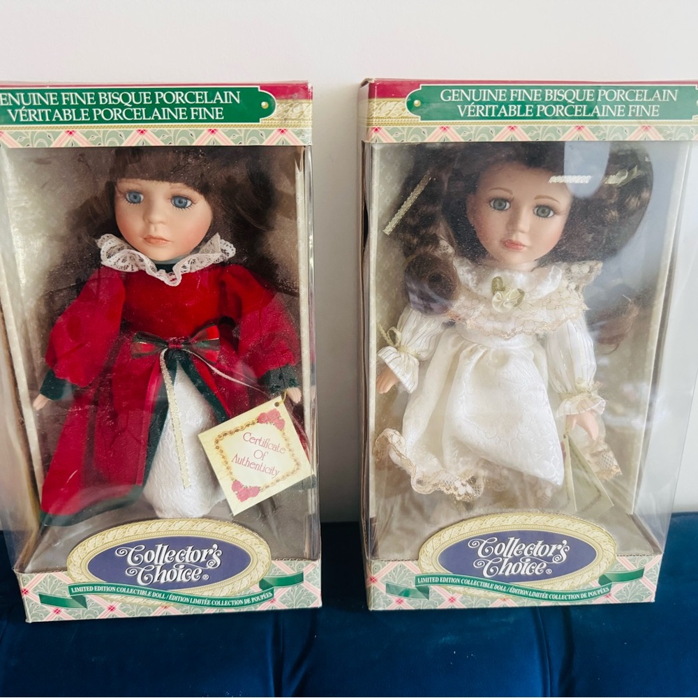 Porcelain Doll in box with Certificate from 1990s. Brand New condition.